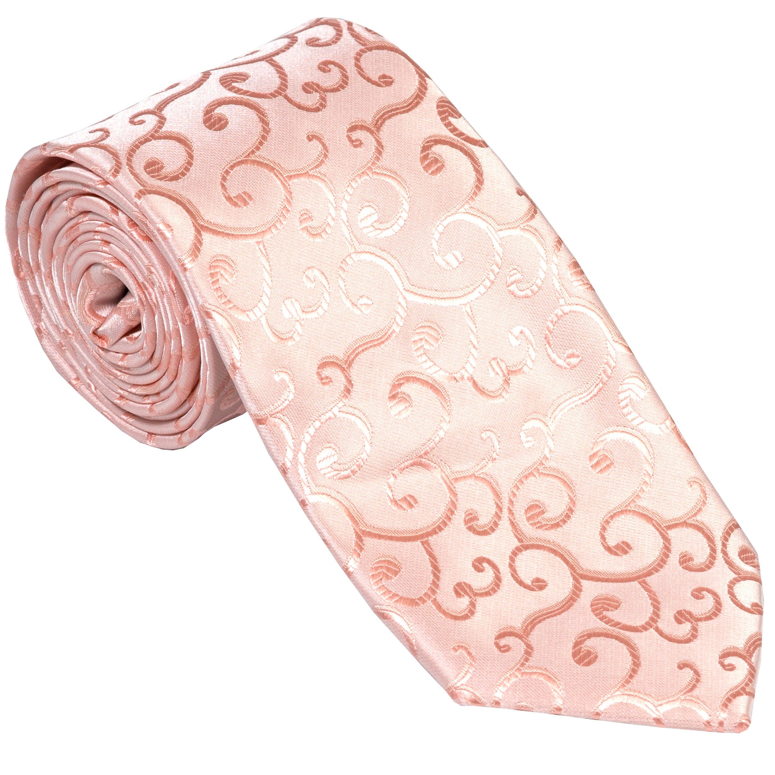 Peach Royal Swirl Wedding Tie #AB-T1001/2