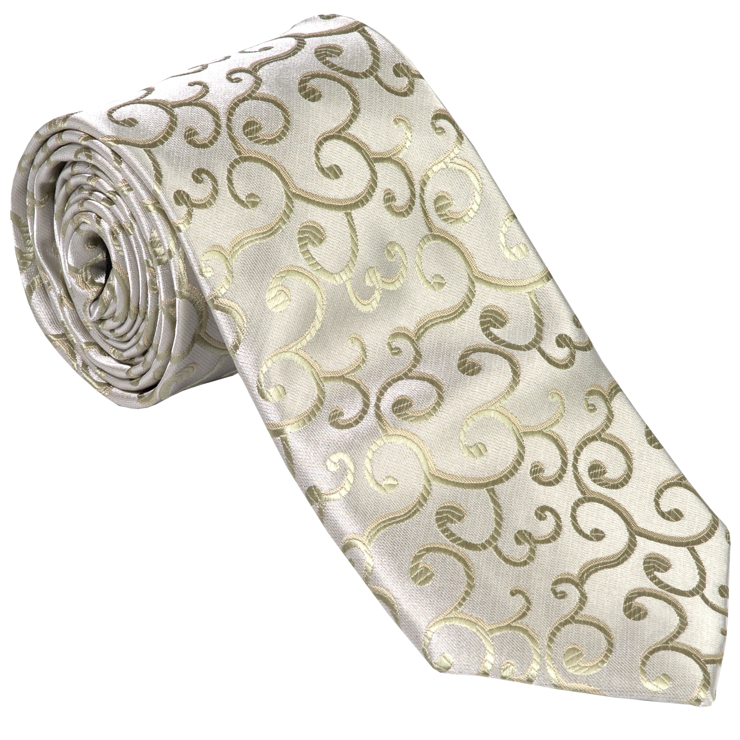 Sage Green Royal Swirl Wedding Tie #AB-T1001/4