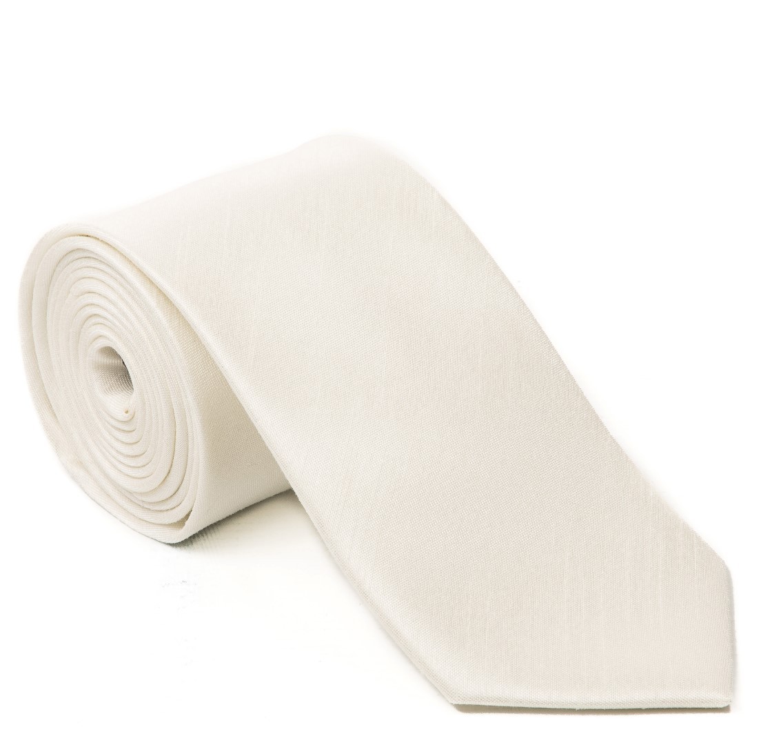 Ivory Boys Shantung Wedding Tie #Y1867/1