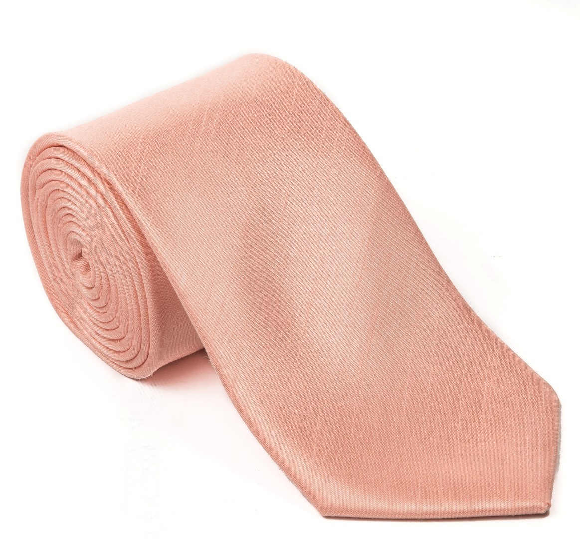 Peach Slim Shantung Wedding Tie #C1867A/1