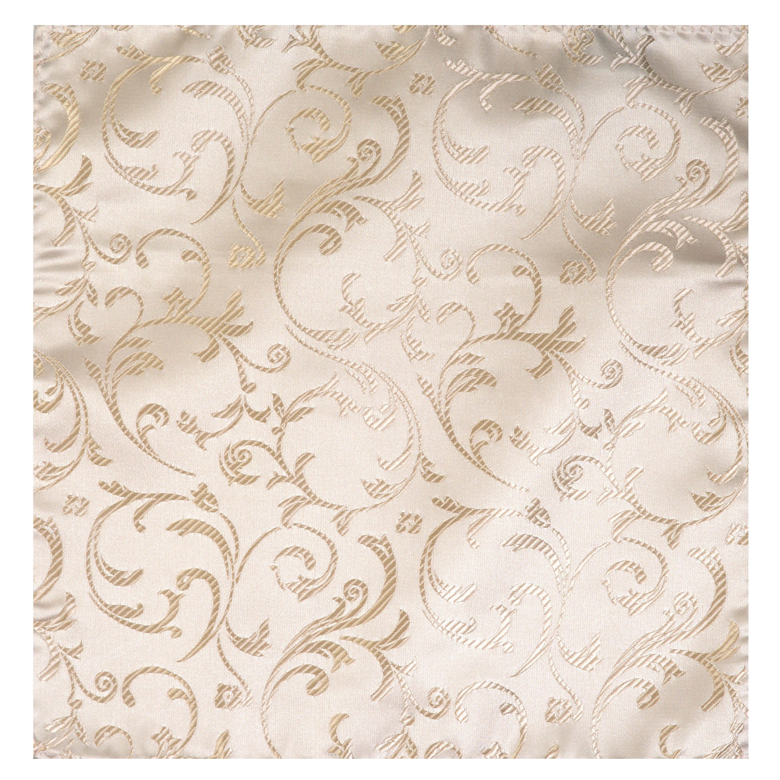 Cream Swirl Leaf Wedding Pocket Square #AB-TPH1000/11