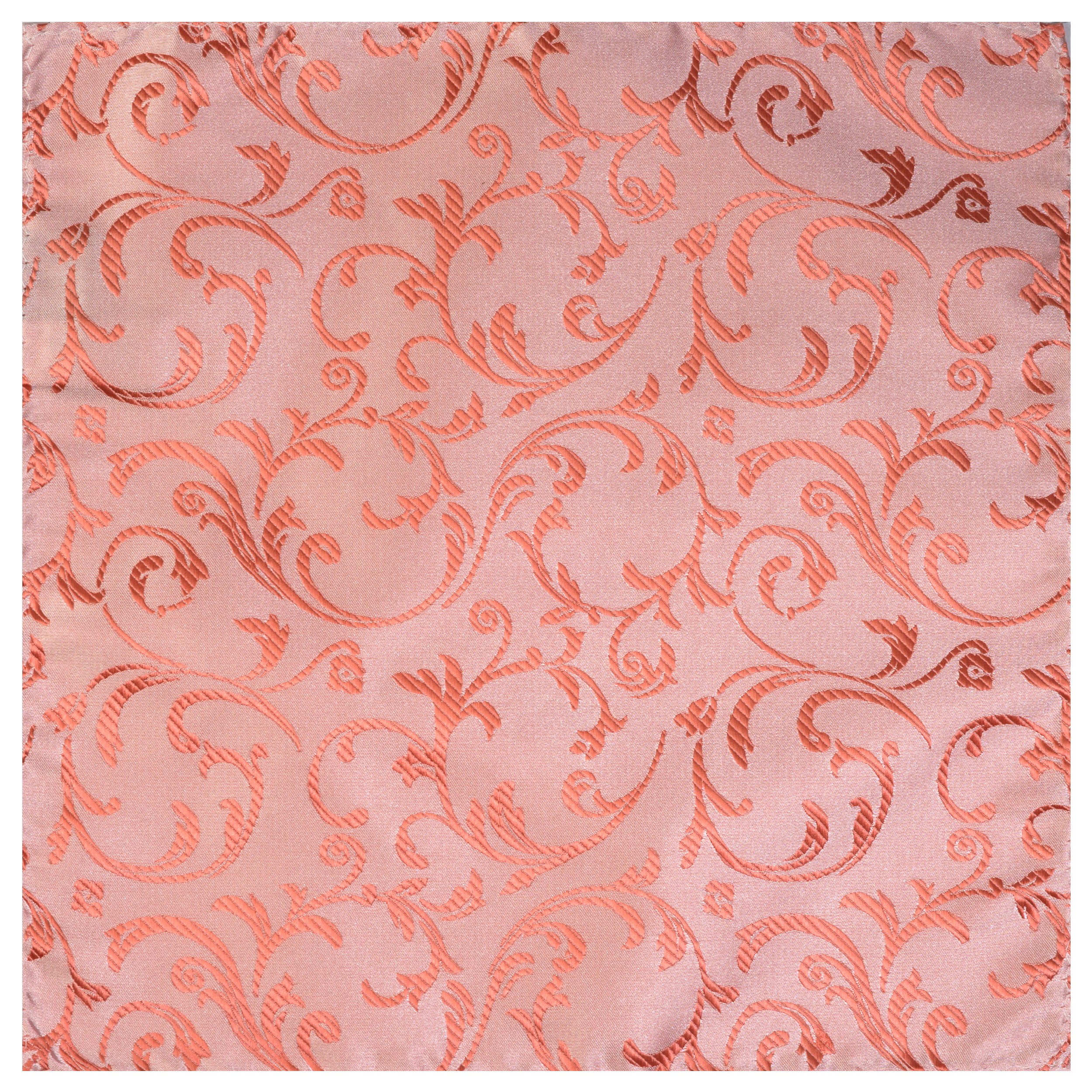 Coral Swirl Leaf Wedding Pocket Square #AB-TPH1000/9