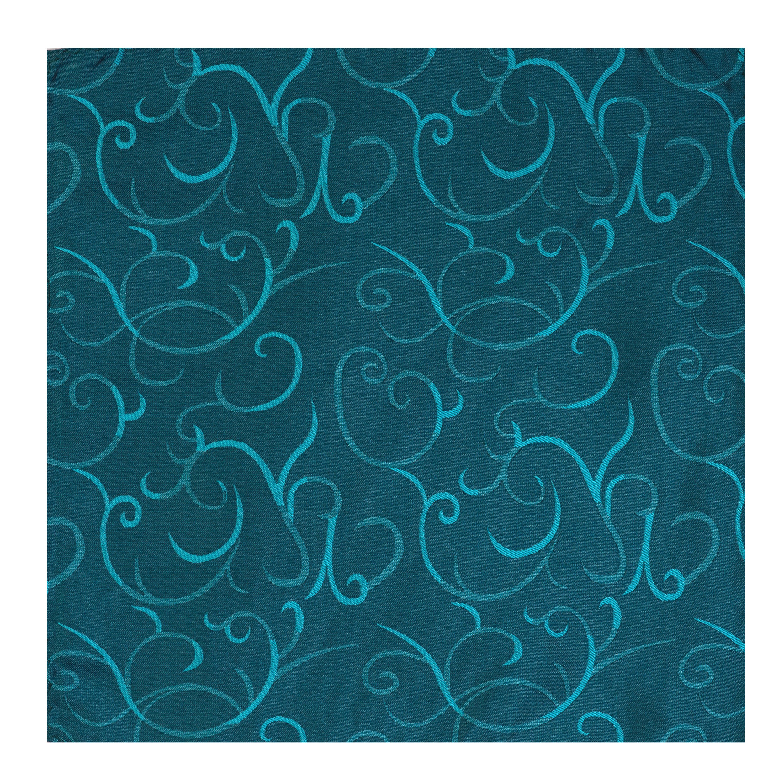 Teal Modern Scroll Wedding Pocket Square #AB-TPH1002/5