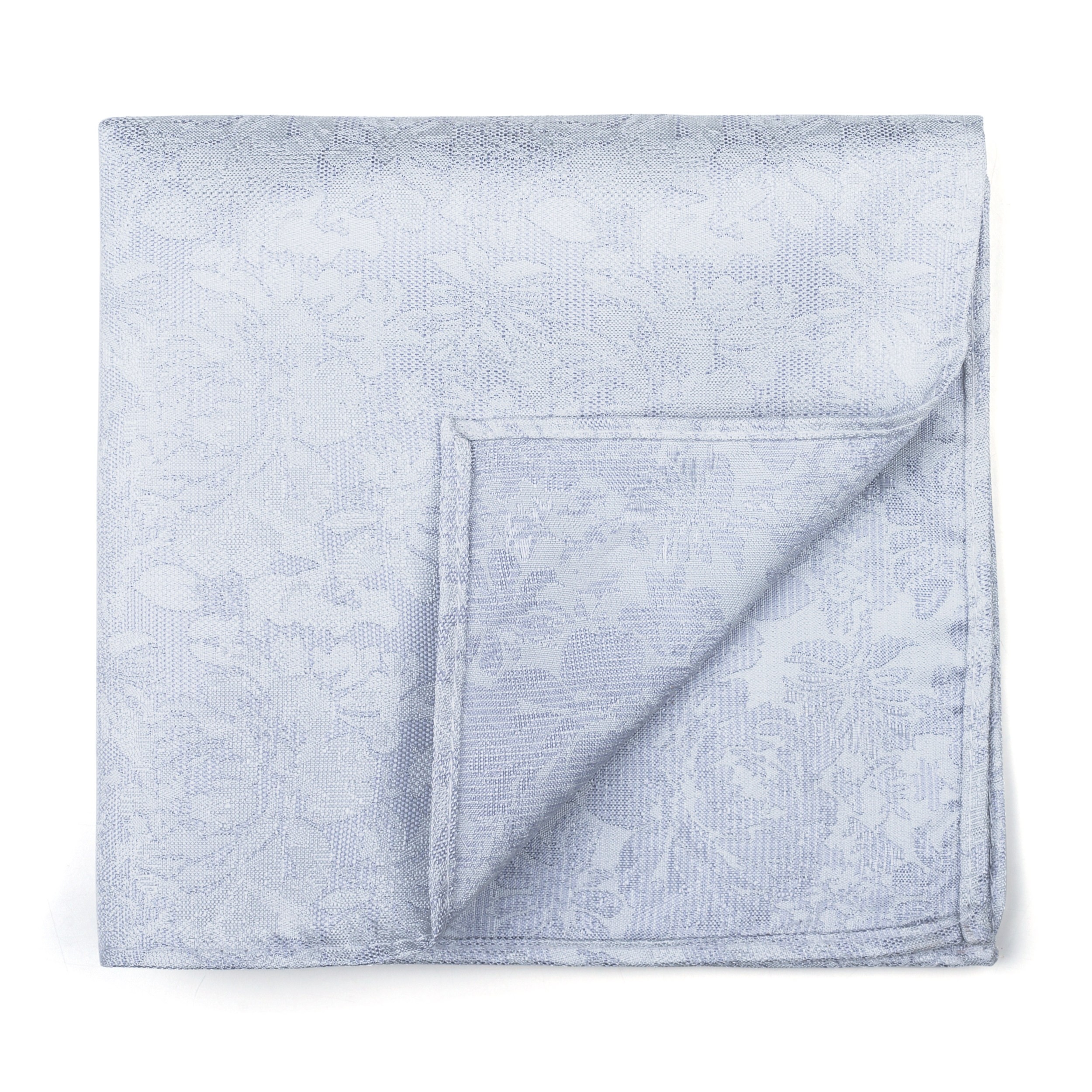 Glacier Grey Floral Pocket Square
