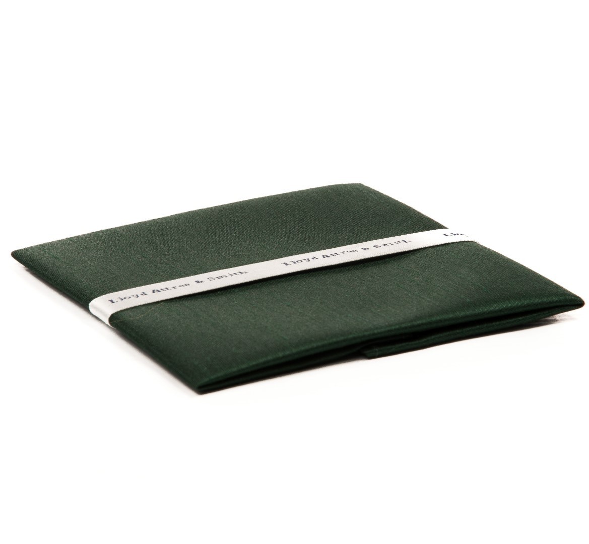 Bottle Green Shantung Pocket Square #TPH1864/5