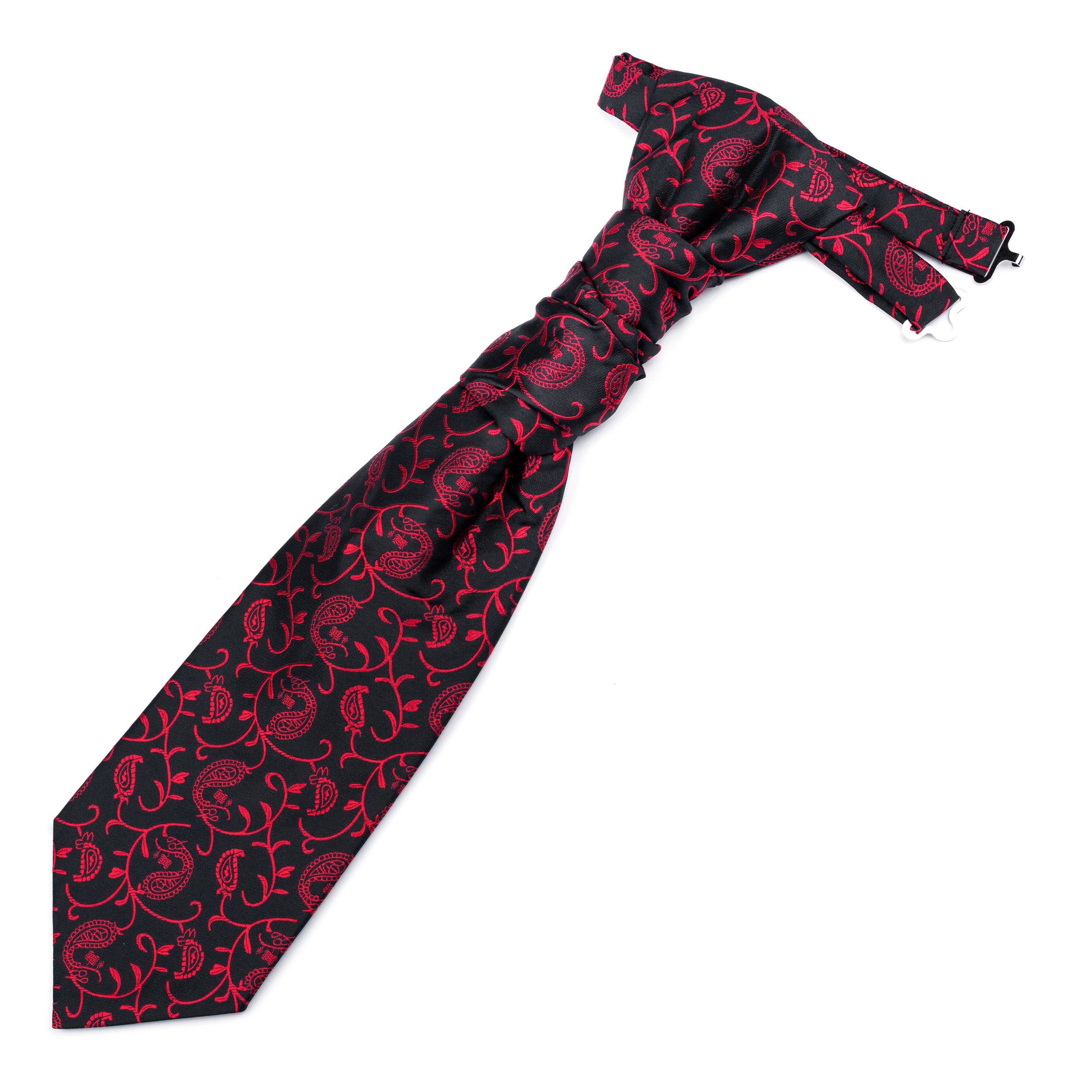 Wine on Black Budding Paisley Cravat #AB-WCR1003/6