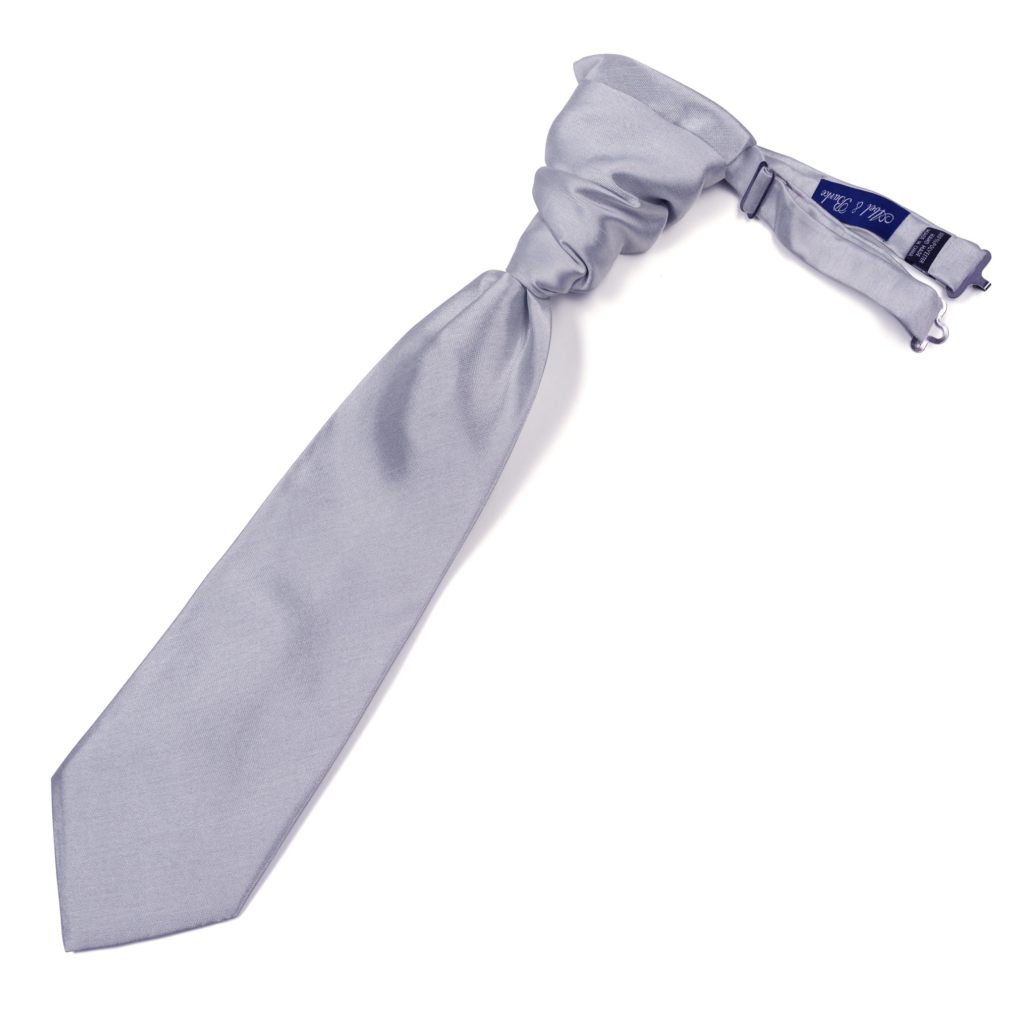 Mid Silver Shantung Cravat