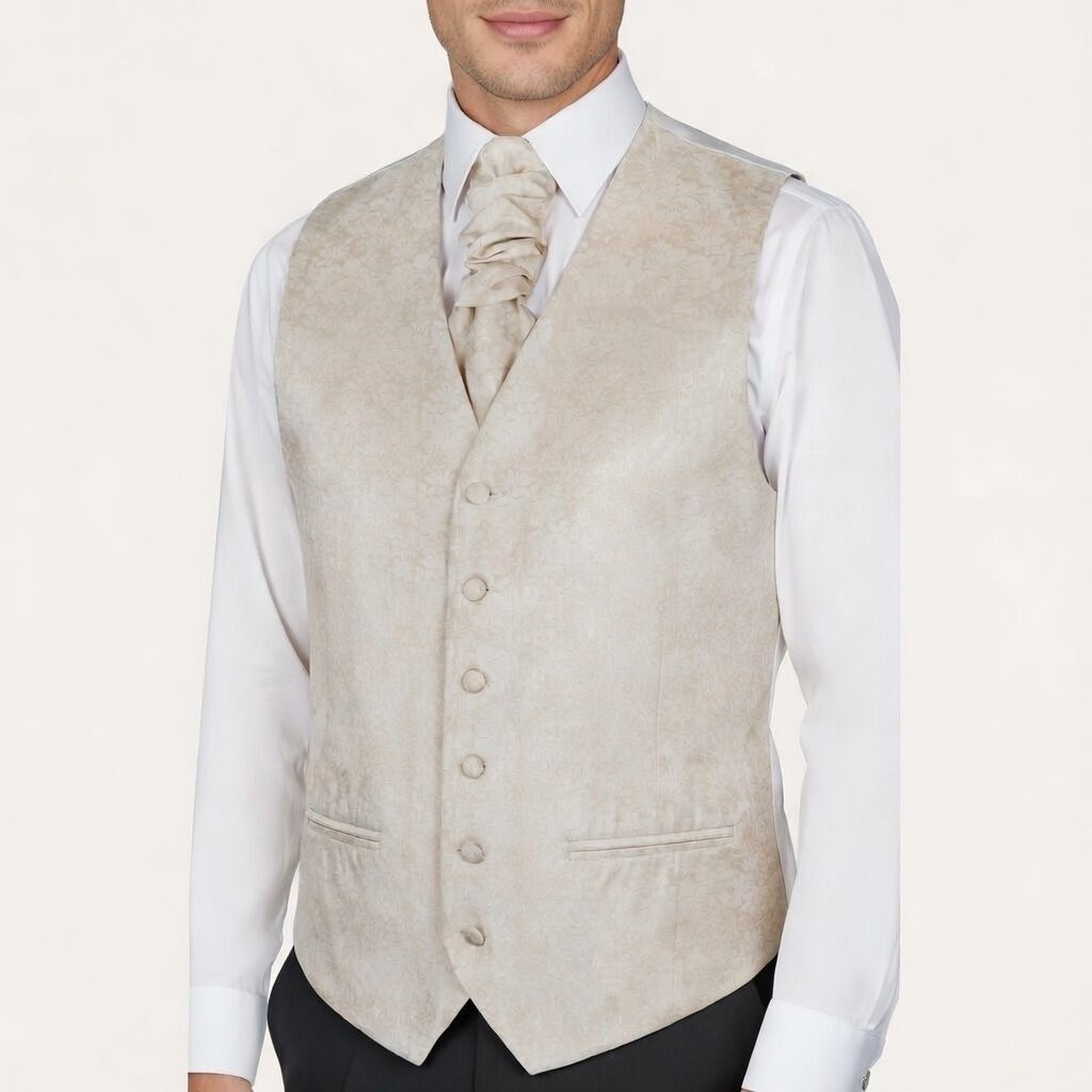Cloud Cream Floral Waistcoat #AB-WWA1012/2