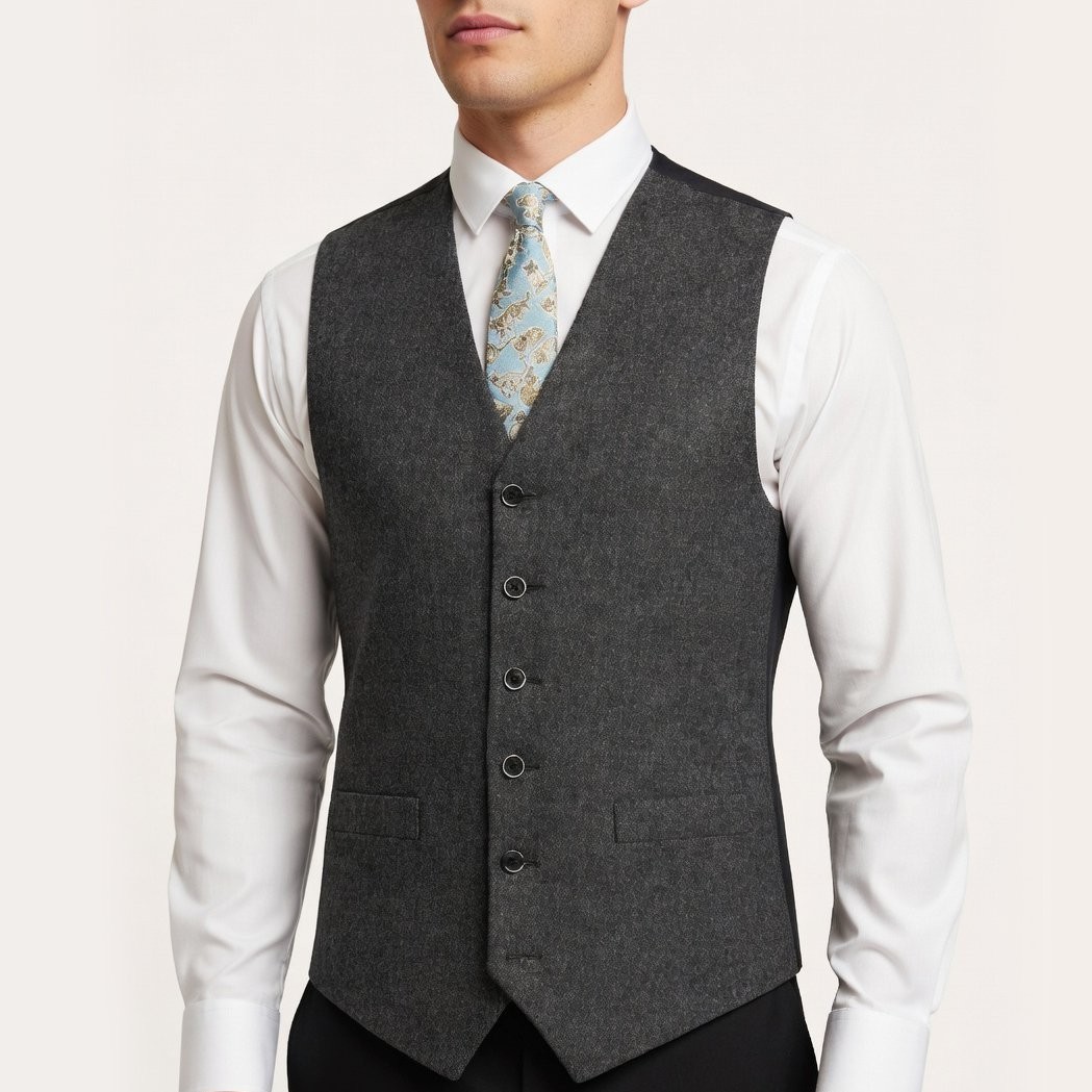 Grey Donegal Tweed Waistcoat #WW100/1