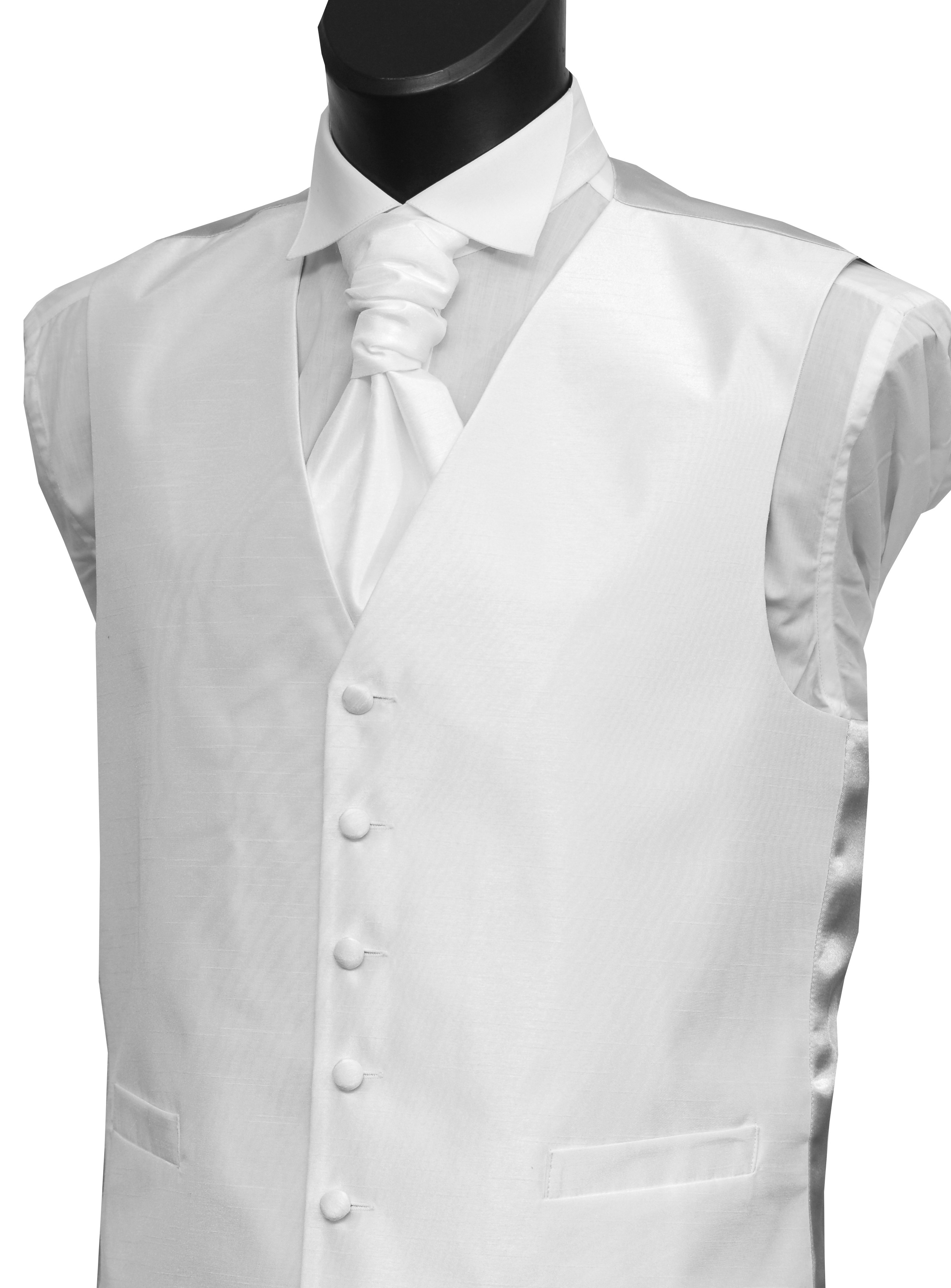 White Shantung Wedding Waistcoat #WW1864/2