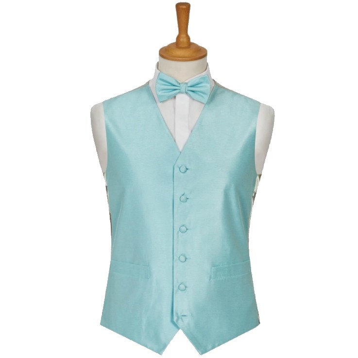 Mint Shantung Wedding Waistcoat #WW1867A/2-Men's M - 36'' to 38'' 