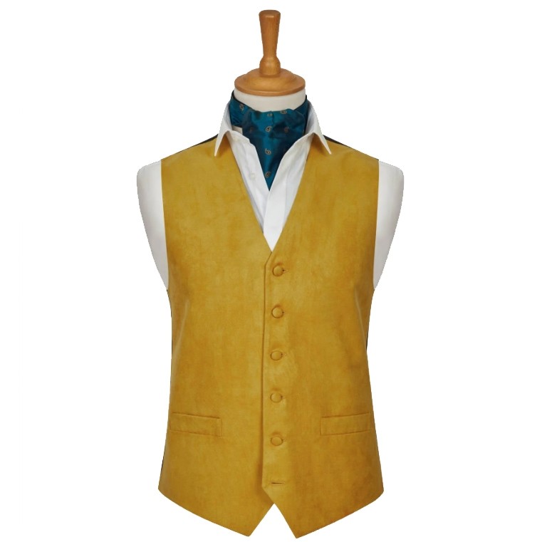 Gold Suede Effect Regular Waistcoat 4XL 56-58 #WW1869X/10