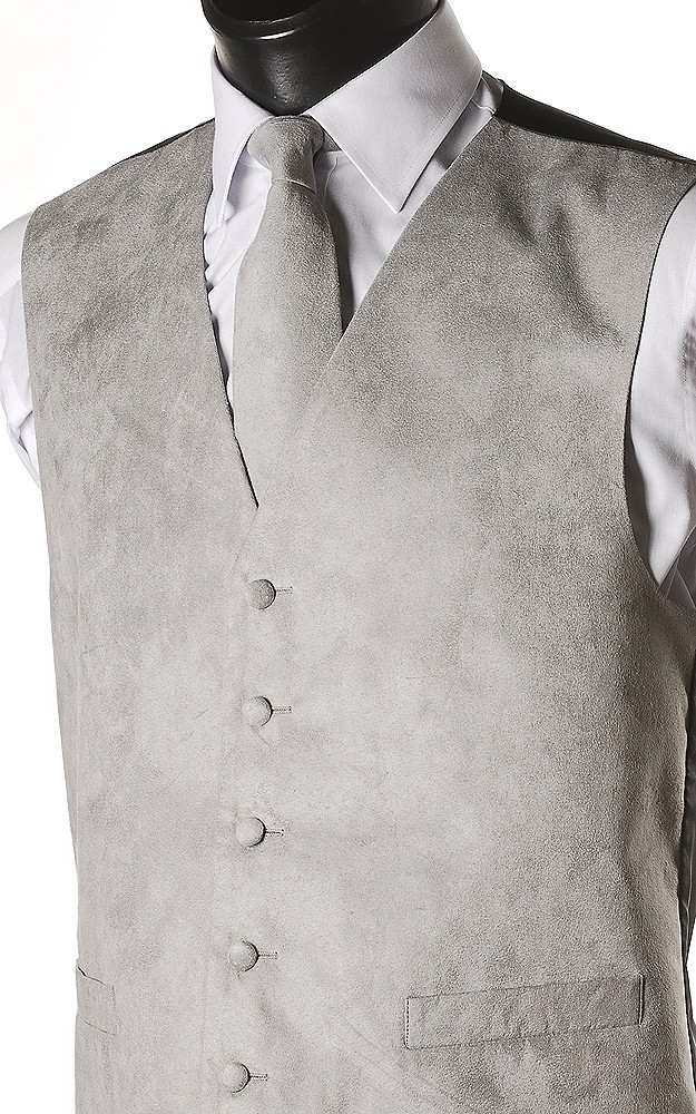 Grey Suede Effect Waistcoat #WW1869/2-Men's M - 36'' to 38'' 