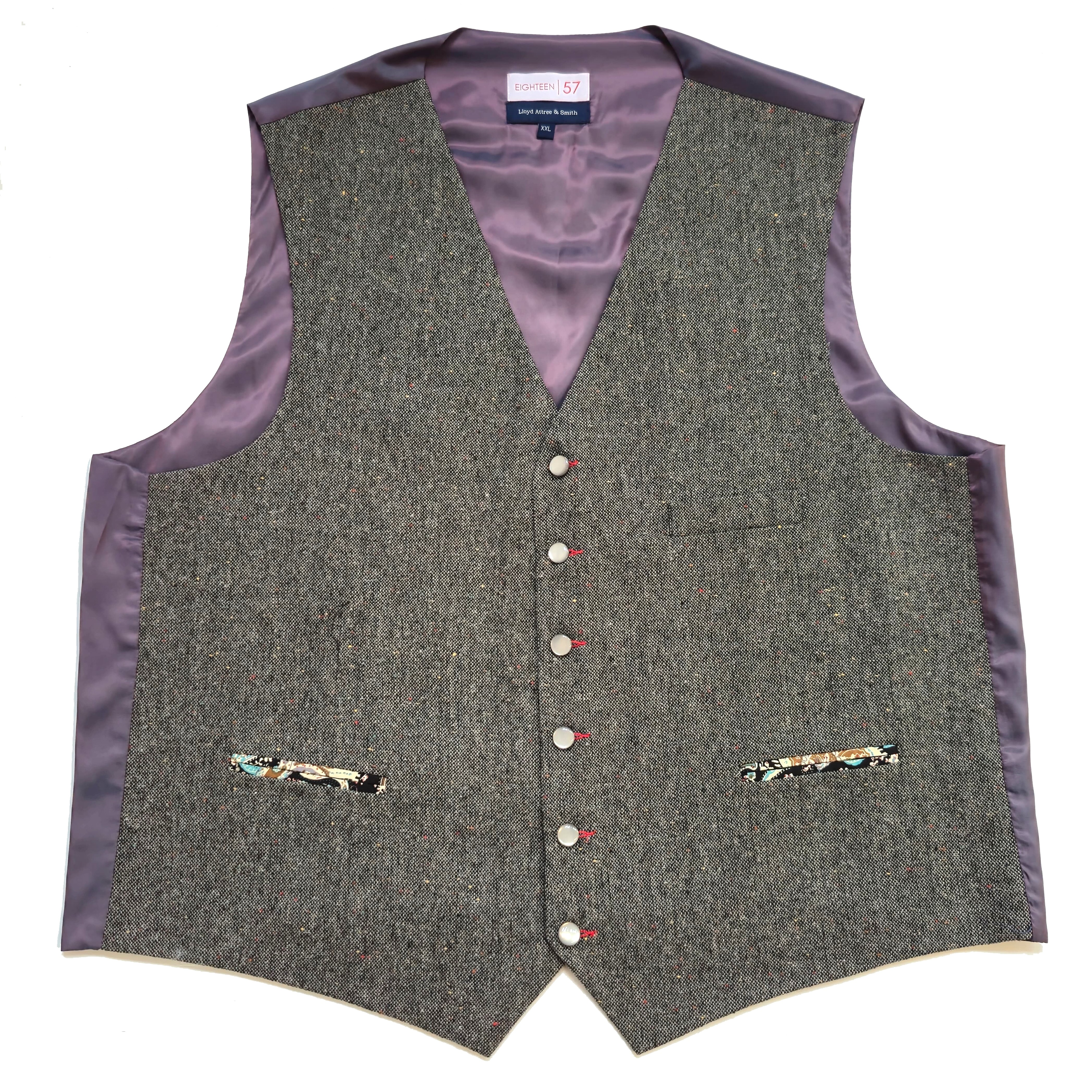 Grey Donegal Tweed Regular Waistcoat #1857WWB/2 XXL 48-50 