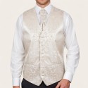 Cream Swirl Leaf Formal Waistcoat #AB-WWA1000/11