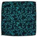 Teal on Black Swirl Leaf Wedding Pocket Square #AB-TPH1000/2 ##LS2