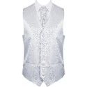 Silver Swirl Leaf Formal Waistcoat #AB-WWA1000/10