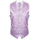 Lilac Swirl Leaf Wedding Waistcoat #AB-WWA1000/8