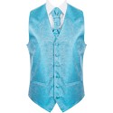 Turquoise Modern Scroll Formal Waistcoat #AB-WWA1002/2