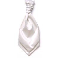 White Satin Wedding Cravat (Boys Size) #YCR1847/2 #LAST STOCK
