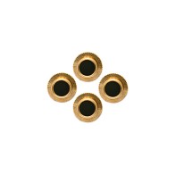 Black Round Gold Plated Shirt Studs (Set of 4)