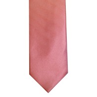 Dark Coral Twill Tie with Matching Pocket Square