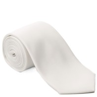 White Satin Tie with Matching Pocket Square