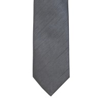 Grey Shantung Tie with Matching Pocket Hankie