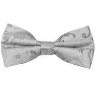 Silver Swirl Leaf Wedding Bow Tie #AB-BB1000/10 
