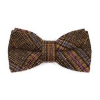 Brown Overcheck Wool Bow Tie #AB-BB1020/1