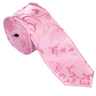 Pink Swirl Leaf Slim Wedding Tie #AB-C1000/6 