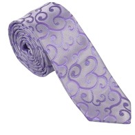 Lilac Royal Swirl Slim Wedding Tie #AB-C1001/1 