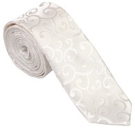Ivory Royal Swirl Slim Wedding Tie #AB-C1001/6 