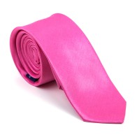 Hot Pink Shantung Slim Tie #AB-C1005/17