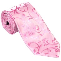Pink Swirl Leaf Wedding Tie #AB-T1000/6 