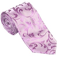 Lilac Swirl Leaf Wedding Tie #AB-T1000/8 