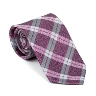 Burgundy Wide Check Tie #AB-T1014/2