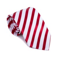 Red and White Stripe Football Tie #AB-T1019/4 ##LAST STOCK