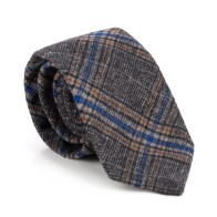 Grey Overcheck Wool Tie #AB-T1020/2