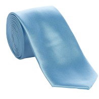 Baby Blue Satin Tie with Matching Pocket Square