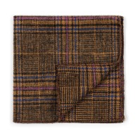 Brown Overcheck Wool Pocket Square #AB-TPH1020/1