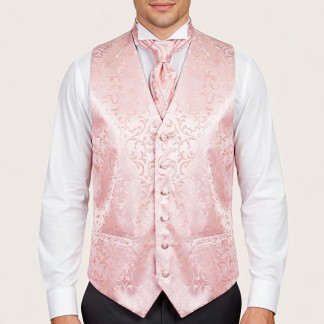 Peach Swirl Leaf Formal Waistcoat #AB-WWA1000/7 ##LS