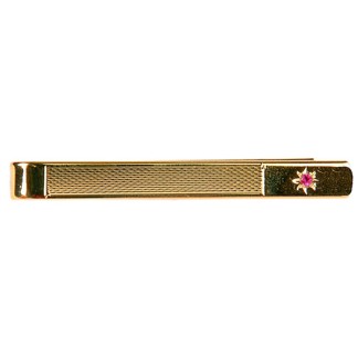 Gold Ruby Star Gold Plated Tie Clip #100-9008