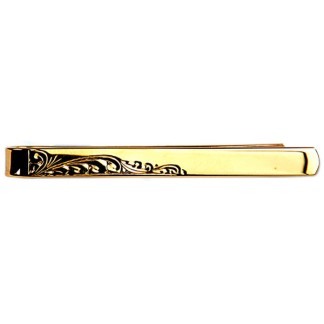Gold Leaf Design Gold Plated Tie Clip #100-9038