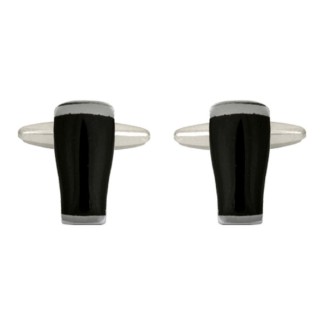 Silver Pint Beer Glass Rhodium Plated Cufflinks #90-1078