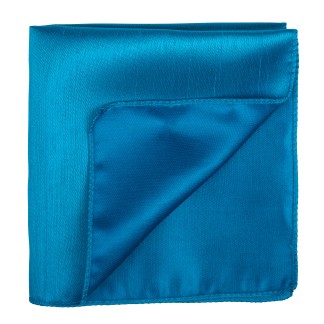 Crystal Teal Shantung Pocket Square #AB-TPH1005/2