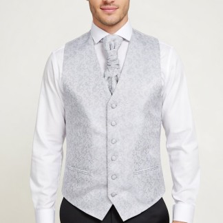 Silver Budding Paisley Waistcoat #AB-WWA1003/8 ##LS
