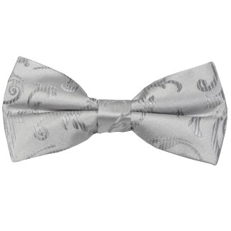 Silver Swirl Leaf Wedding Bow Tie #AB-BB1000/10 ##LS2
