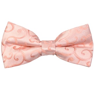 Peach Royal Swirl Wedding Bow Tie #AB-BB1001/2 ##LS2