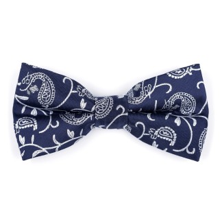 Moonlight Navy Budding Paisley Bow Tie #AB-BB1003/7
